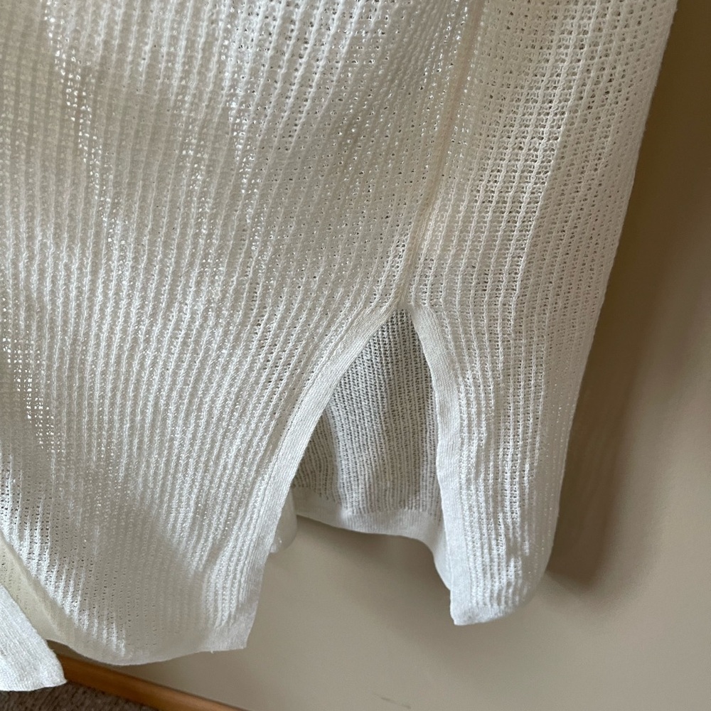 Lucky Brand Long Duster Cardigan Coastal Grandmother Boho Layering L - Picture 5 of 6